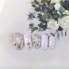Powder Chain Ball Stone Handmade Nail Tip - Oval /