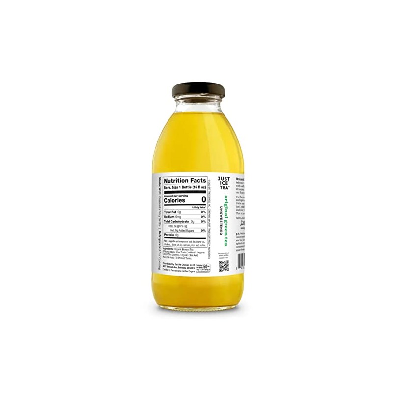 Just Ice Tea Organic Iced Tea, 16 Fl Oz Glass