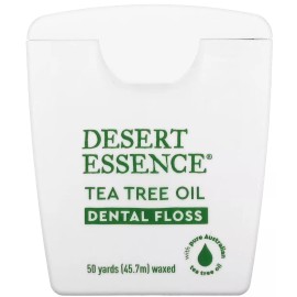 Desert Essence 12 PACK - Desert Essence Tea Tree Oil Dental Floss, Waxed, 50 Yards