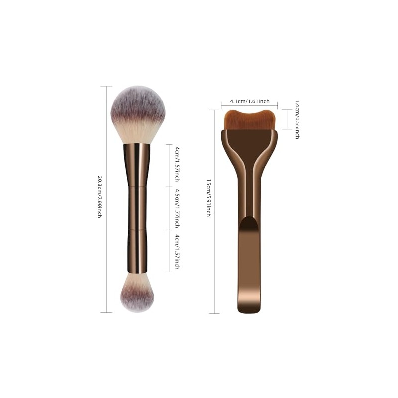 2Pcs Brochas de Maquillaje, Fundación Cepillo de Maquillaje Facial para