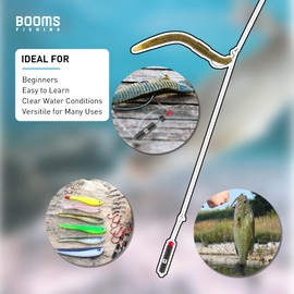 Booms Fishing DS1 Drop Shot Rig for Bass Saltwater Freshwater, Brass Ready Rigs Fishing Weights Sinkers, 5 Pack 1/2oz
