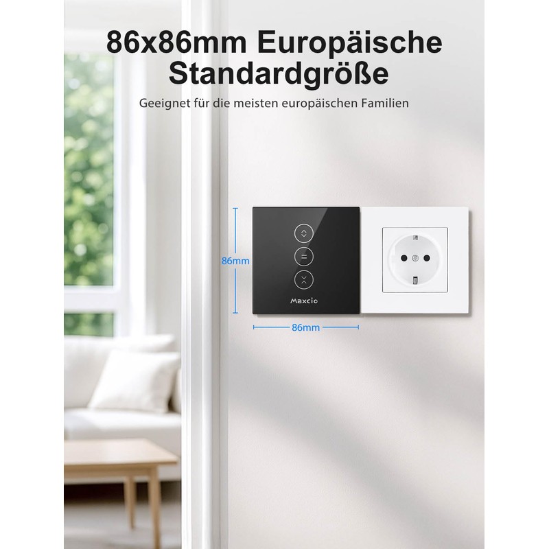 Maxcio WLAN Touch Roller Shutter Switch for Smart Home with