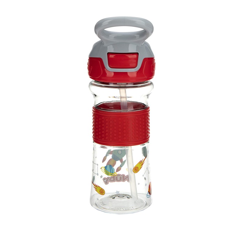 Nuby Thirsty Kids No-Spill Flip-It Reflex w/Soft Grip 12oz., Red