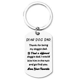 Father's Day Gifts from Dog Child Dear Dog Dad Keychain for Dog Father Uncle Dog Owner Birthday Christmas Gifts for Dad Papa Dog Dad Gift for Men Cute Military Keychain for Dog Lover
