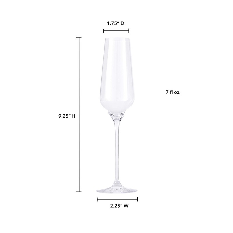 IMPULSE! Crystal Champagne Flute Set of 6 for Kitchen Set,