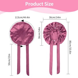 GlasFlength Sleep Cap, Silk Hat, Mulberry Silk Sleep Cap, Satin Hair Cap, Adjustable Silk Hood for Sleeping, Breathable, Wide Band, Double Layered for Women and Girls (Bean Paste Colour)