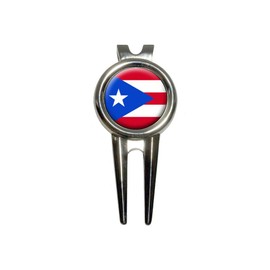 Puerto Rico Puerto Rican Flag Golf Divot Repair Tool and Ball Marker