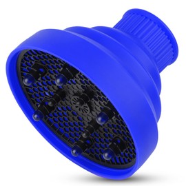 Difusor de secador de soplado plegable, difusor de pelo de viaje Segbeauty para peinado, difusor profesional para cabello rizado grueso natural con boquilla, 1.54 a 1.7 pulgadas, color azul