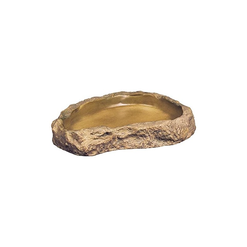 EXO TERRA PT2812 Feeding Dish, For Reptiles, Natural Rock Image,