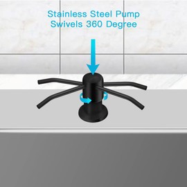 OHiHi Dish Soap Dispenser for Kitchen Sink, Countertop Sink Soap Dispenser Water Pump with 47” No-Spill Extension Tube Kit Design for Kitchen Bathroom, Easy to Press, No More Refills （Black）