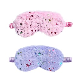 2 Stück Schlaf-Augenmaske Mit Sternmuster, Niedliche Cartoon-Augenmaske, Verdunkelungs-Augenmaske, Weiche, Atmungsaktive Augenmaske, Reise-Augenmaske