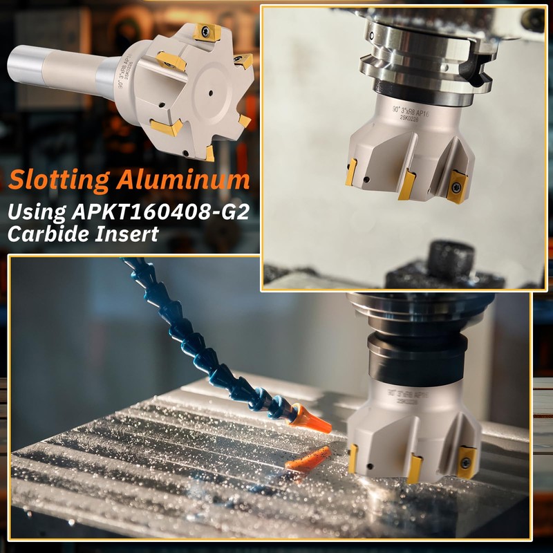 Duraaamo R8 Shank Indexable End Mill 3'' Diameter by 6-1/4''