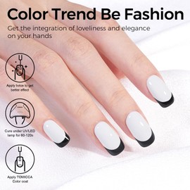 TOMICCA White Gel Nail Polish, 15ml for French Tip Manicure and Nail Art, Soak Off UV Polish