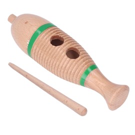 Wood Guiro Children Cute Fish Shaped Guiro Percussion Instrument Educational Toy Birthday Gift