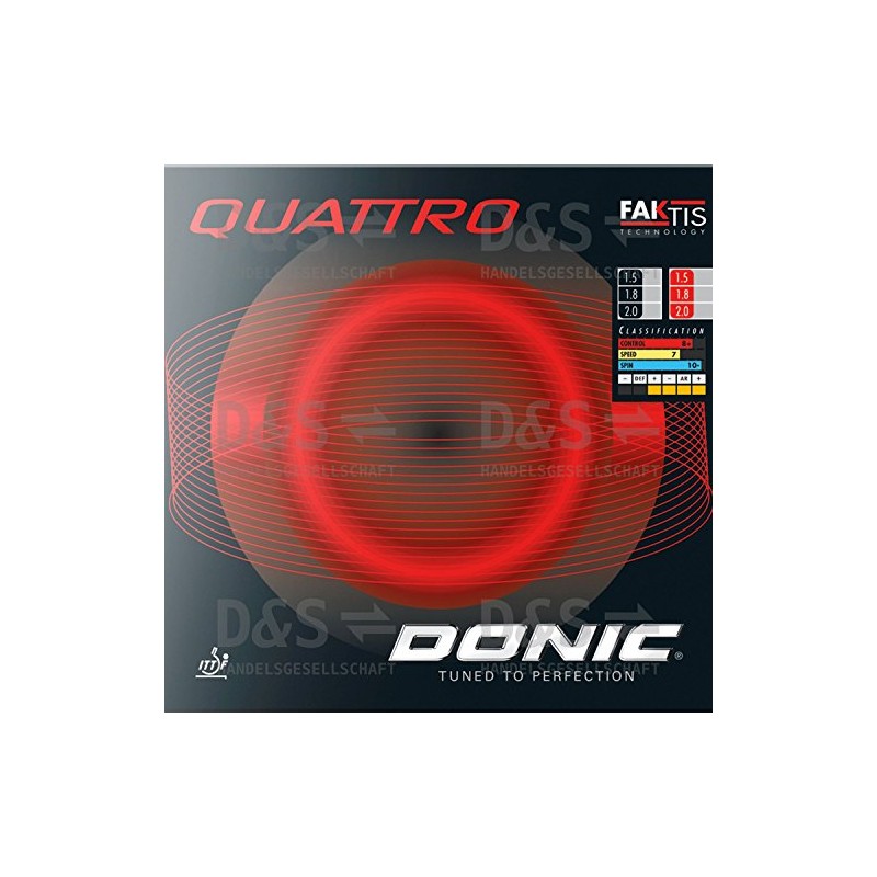 Donic Quattro Table Tennis Rubber (Black, 1.5mm)