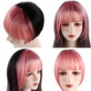 Pink/Golden Hair Bangs Clip in Hair Extensions, Clip on Bangs