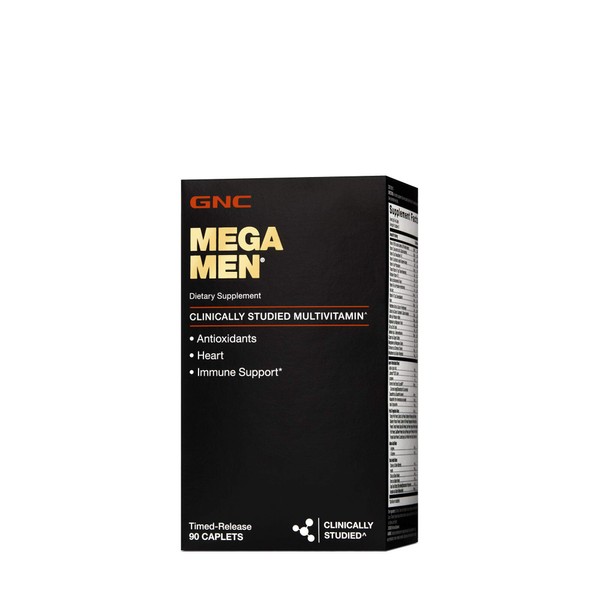 GNC Mega Men Multivitamin for Men, 90 Count, Antioxidants, Heart Health, and Immune Support