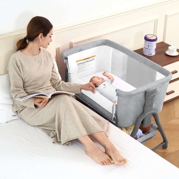 Real Relax Baby Bassinet Bedside Sleeper, 3 in 1 Bedside