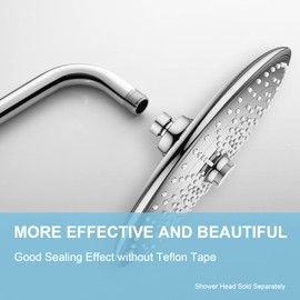 OFFO Shower Arm with Flange 30cm(12 inch) Universal Wall-Mounted Replacement Shower Arm for Fixed Shower Head and Rain Shower Head Chrome