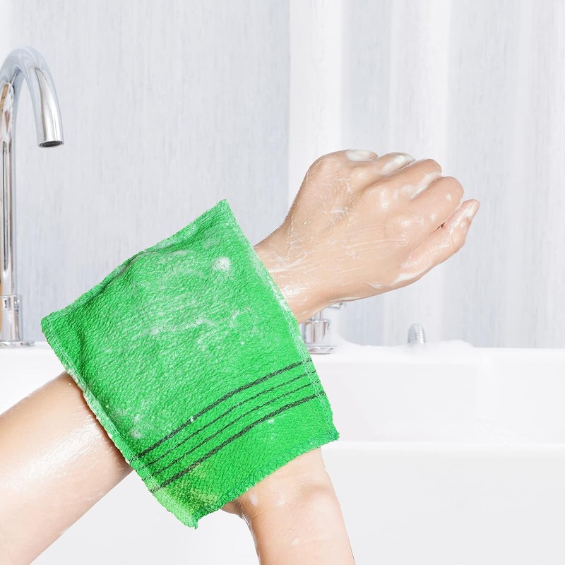 Guantes y Toallas Exfoliantes Coreanas Kit de 6 Piezas Cuerpo