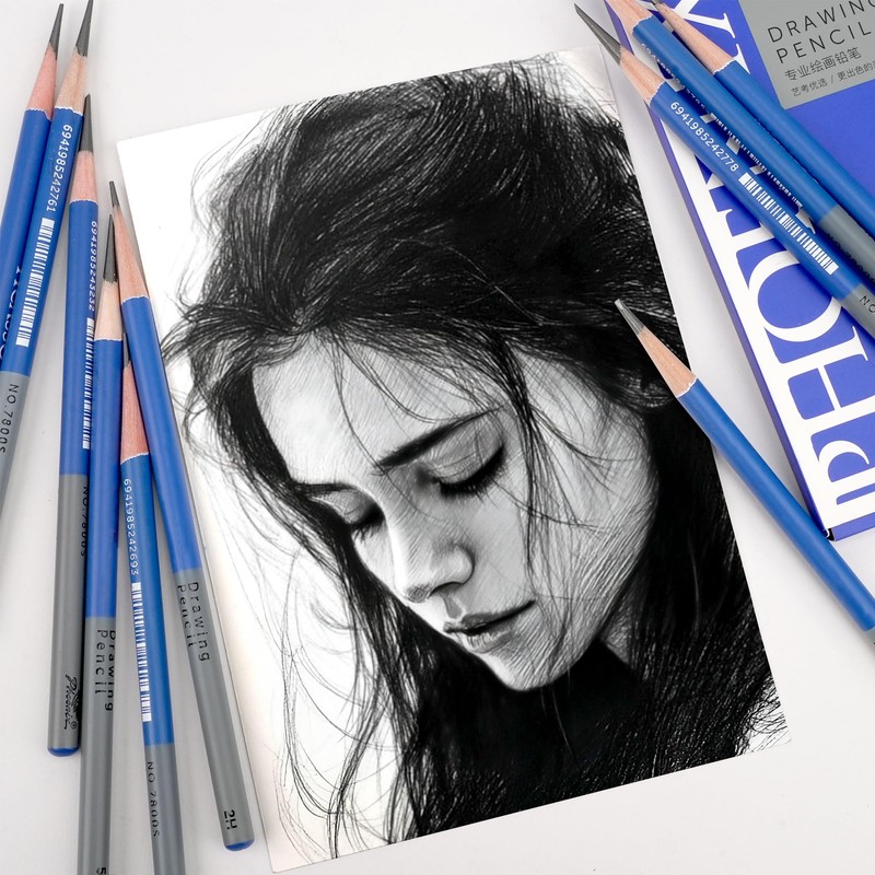 PHOENIX Sketch Pencils Set of 12 - Drawing Pencils 2H-9B