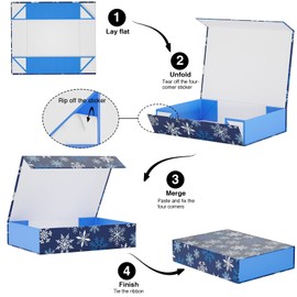 MONDEPAC Christmas Gift Box with Lid 10.8"x7.8"x2.4", Christmas Shirt Box for Gift Packaging,Xmas Gift Wrapping Box for Christmas,New Year,Winter Holiday