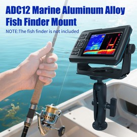 S109 Aluminum Alloy Fish Finder Mount with C Size 1.5" Ball, Dual Purpose Rectangle Plate & Round Base, 6.7" Long Arm Marine Electronic Mount for Boat,Compatible with Garmin, Lowrance, Humminbird