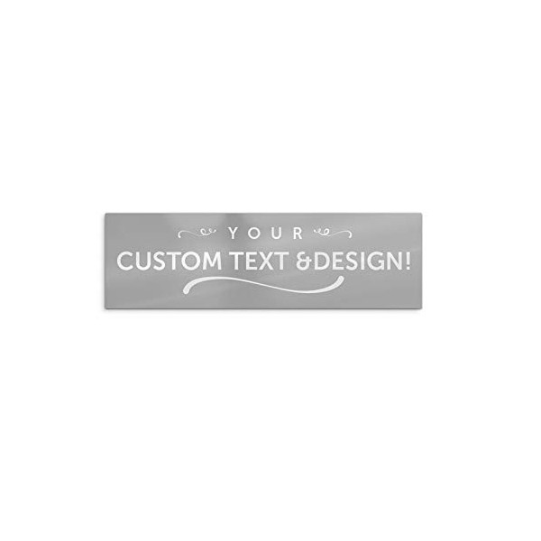BuildASign Custom Bumper Sticker- 3" x 10", Gray
