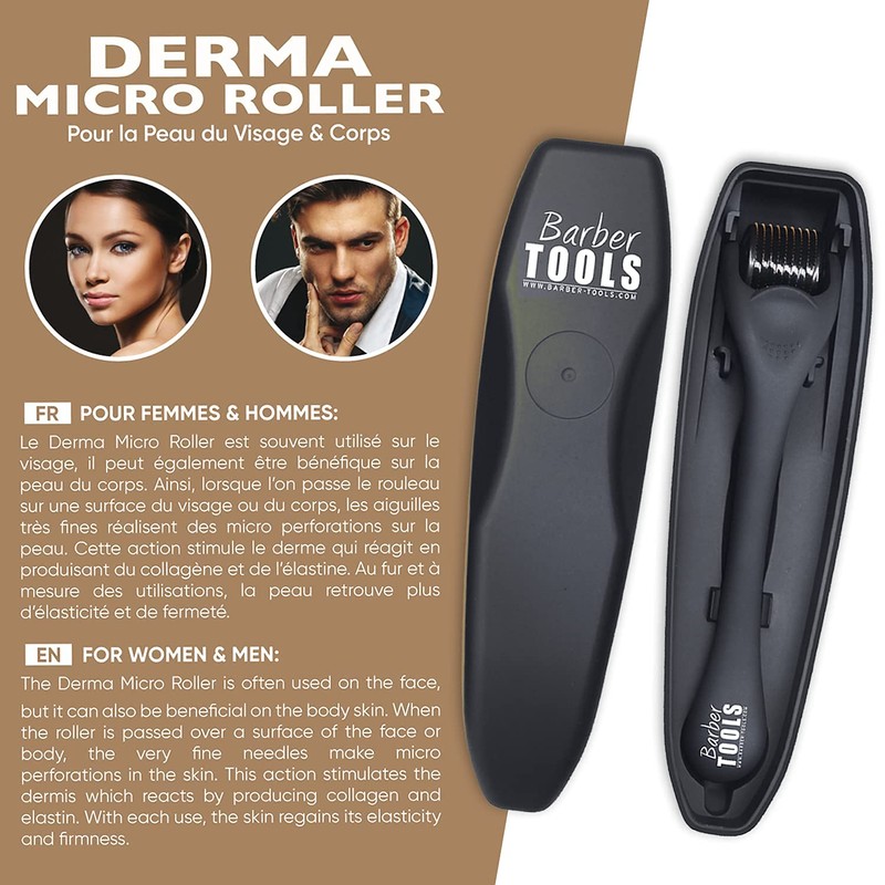 Derma Micro Roller - 540 Titanium Micro Needles for Men
