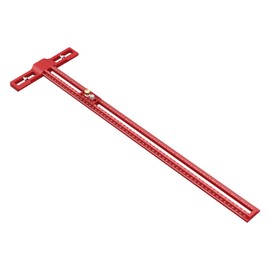 24 Inch T-Square Ruler with Drilling Slider, Aluminum Slide Stop Marking Ruler Woodworking Scriber Ruler Measuring and Layout Tools