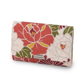 Noren Business Card Holder, Women's, Japanese Pattern, Floral Pattern, Retro Flower (Blue) / Lightweight, Thin, Card Case, Card Holder, Made in Japan