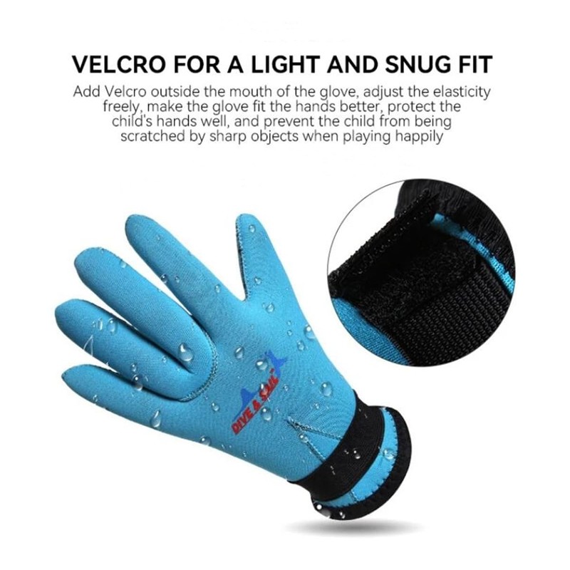 EXCEREY Kids Neoprene Skid-Proof Wetsuit Diving Gloves 3MM Surf Snorkeling