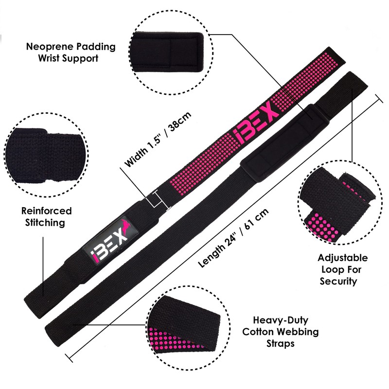 iBEX Weight Lifting Straps with Padded Wrist Support and Advanced