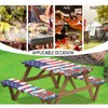 Binienty American Flag Picnic Table Cover with Bench Cover Set