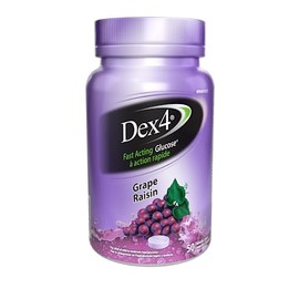 Dex4 Glucose Tablets, Grape, 50 Count Bottle, Each Tablet Contains 4g of Carbs