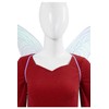 Seaehey Womens Fairy Costume Red Sequin Dress Wings Wand Glasses