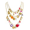 Hellodr 3-Strand Layered Pendant Charms Necklace for Women, Triple Layer