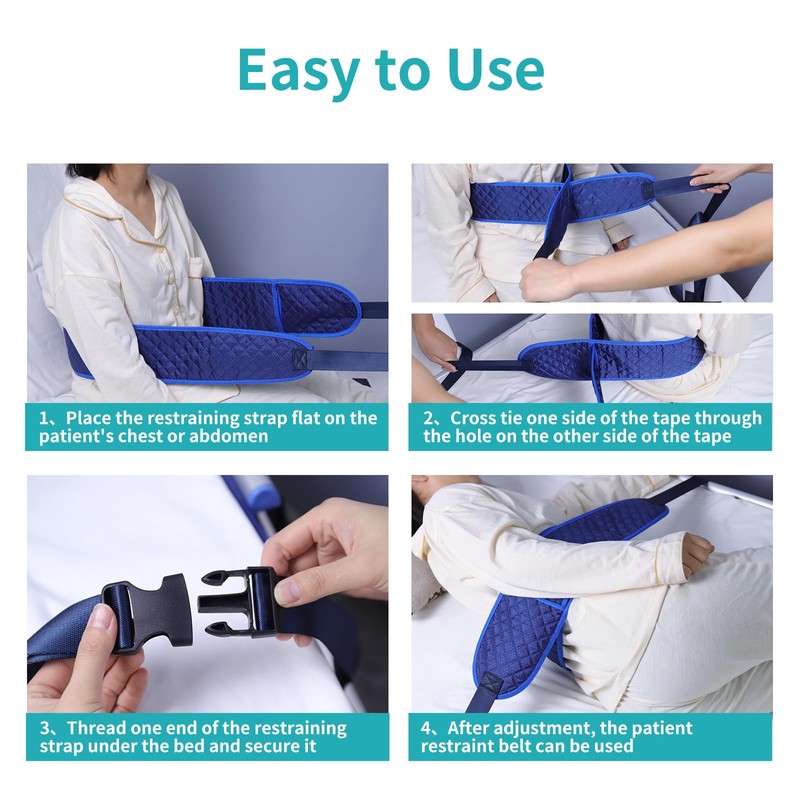 ENLUNTRA Medical Bed Restraint Strap for Elderly，Anti-Fall Waist Belt for