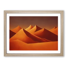 Desert Sand Dunes Vol.1 H1022 Framed Print for Living Room Bedroom Home Office Décor, Wall Art Picture Ready to Hang, Oak A4 Frame (34 x 25 cm)
