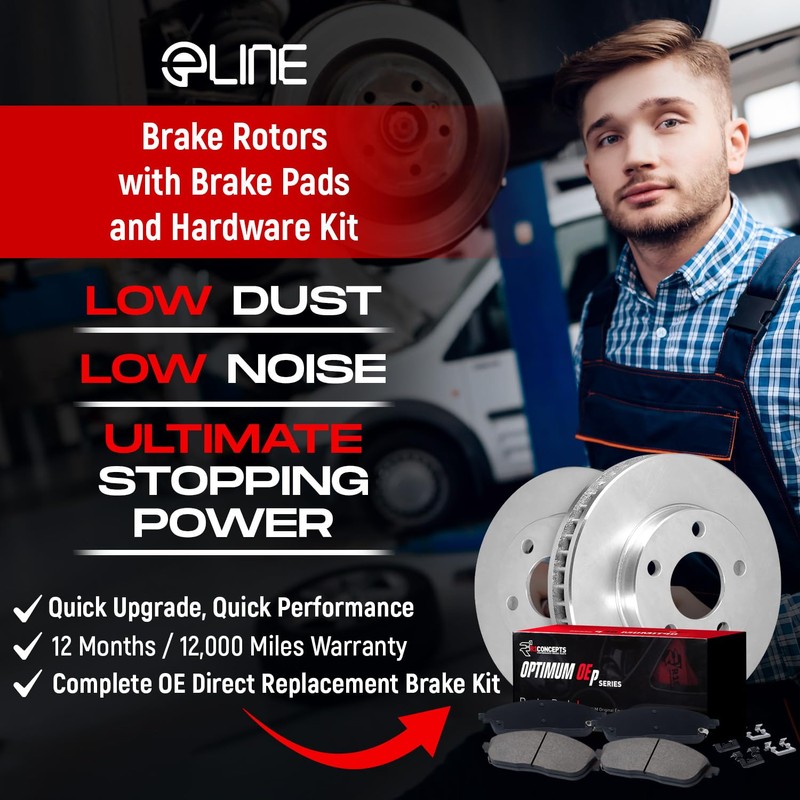 R1 Concepts Front Rear Brakes and Rotors Kit |Front Rear