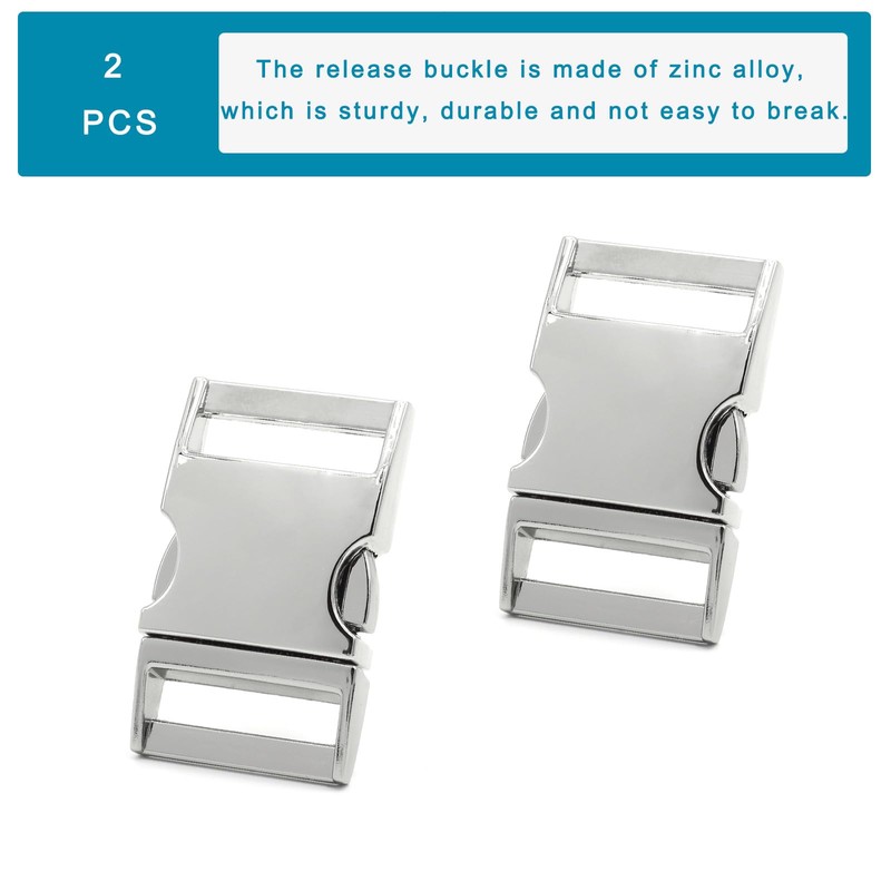 Enosea 2 Pcs Metal Side Release Buckle 3/4 inch(20mm) Adjustable