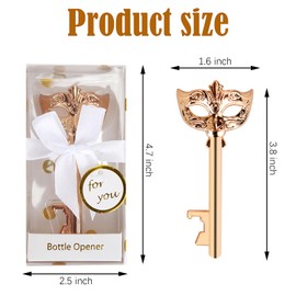 LINCAN 2PCS Bottle Openers, Mask Design Bottle Openers, Metal Key Bottle Opener, Masquerade Party Decorations, Beverage Bottle Opener for Men, Women, Birthday, Wedding, Baby Shower, Party