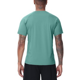 MOHEEN Men's Active Quick Dry Crew Neck T Shirts Athletic Running Gym Workout Short Sleeve Tee Tops Green XL