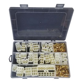 ENN LLC 250 Type Connector Coupler Flat Connection Terminal 1 to 12 Pole Set Plastic Case Car Motorcycle Harness