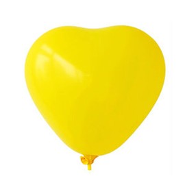 Allydrew 16 Inch Heart Shaped Metallic Latex Balloons (20 pack), Yellow