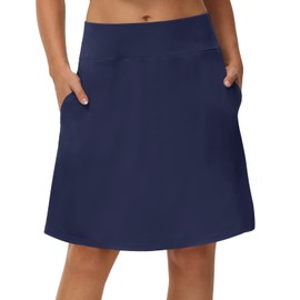 HCYXMFC 20" Knee Length Golf Skirts for Women Running Skirts for Women Tennis Skorts Skirts for Women with Shorts Athletic Skirts for Women Modest Sport Skirt for Women. Blue