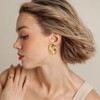 ENSKEFEN Gold Statement Chunky Stud Earrings for Women Geometric Oval