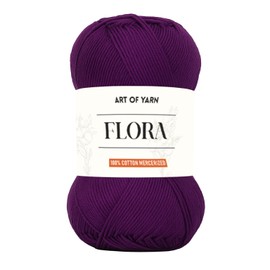 Art of Yarn 100% Cotton Mercerized Yarn Fine, Soft, Fino 2 for Crochet, Knitting, Baby Blankets, and Crafts 50g (1.76 oz), 185 yds, Perfect for Amigurumi Knitting (Eggplant Purple, Pack 1)