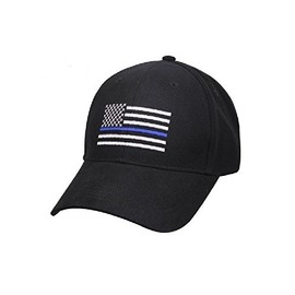 K's Novelties Lot of 2 Thin Blue Line USA Police Memorial American Black Embroidered Cap Hat