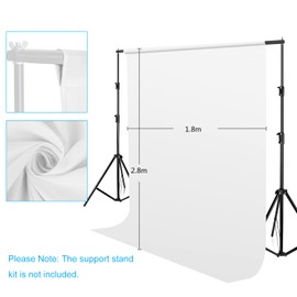 Photo Background White 1.8 x 2.8 m, Bonvvie Foldable Photography Background Muslin Background for Photo Video Studio, TV, Zoom, YouTube, Online Meetings